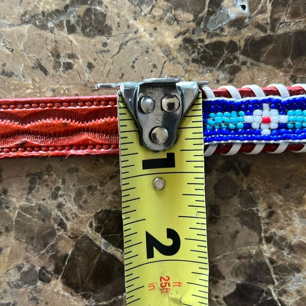 New Kids Beaded Leather Western Belt size 28